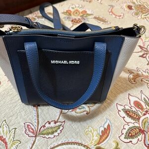 Michael Kors Blue and Silver Satchel